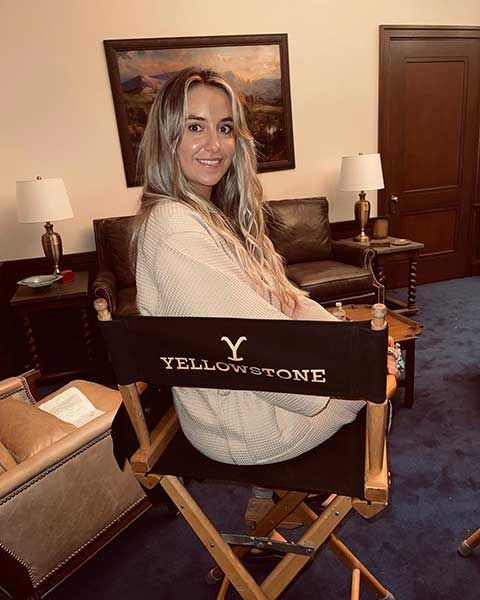 Lainey on set of Yellowstone