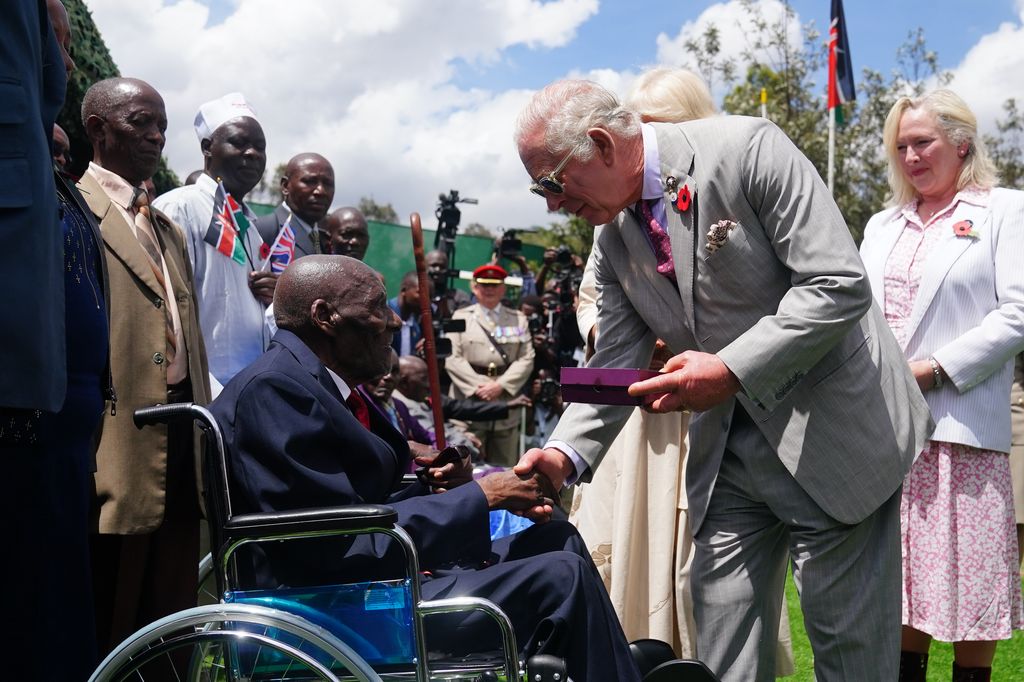 King Charles meets veteran Samwel Nthigai Mburia
