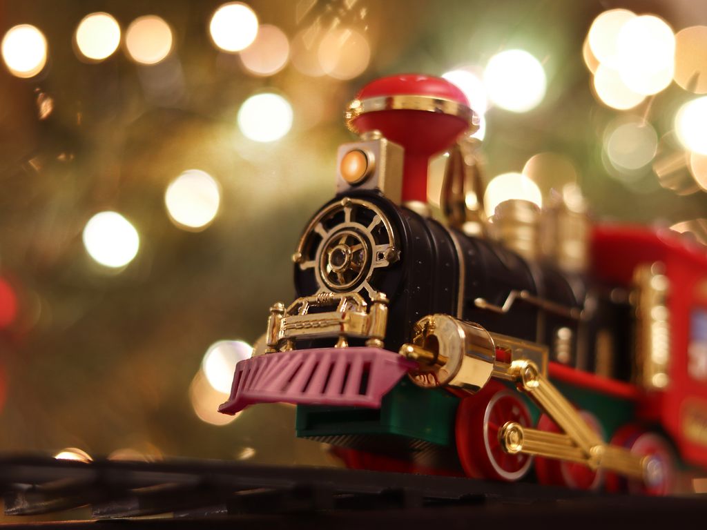 Holiday toy train- soft defocused