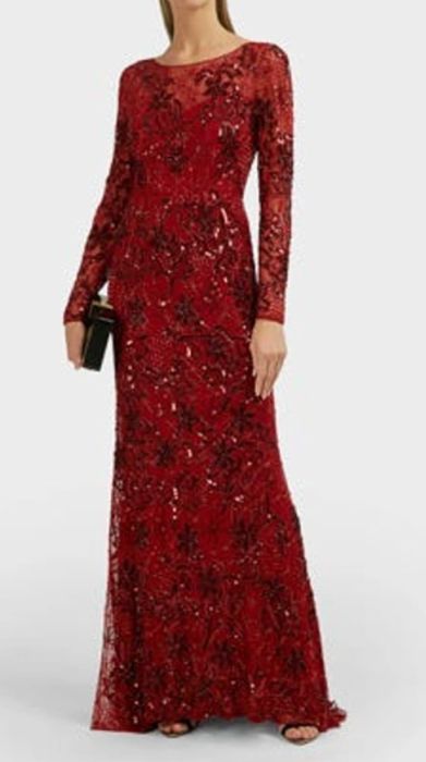 jenny packham red sequin dress