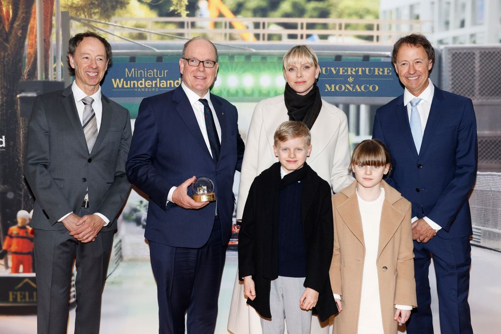 Princess Charlene of Monaco, Prince Jacques of Monaco, Princess Gabriella of Monaco and Frederik Braun attend The Opening of The Monaco Model Building Section at Miniatur Wunderland