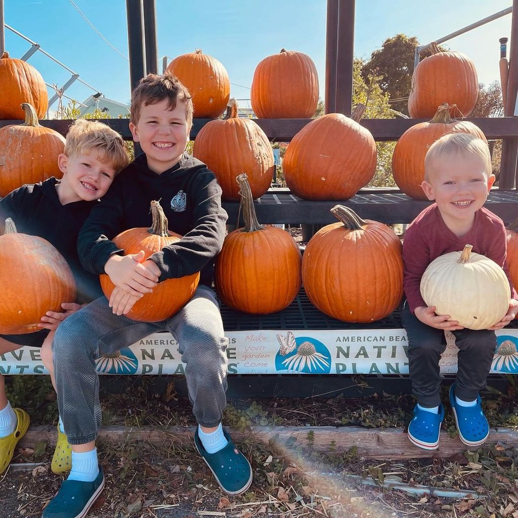 Dylan's sons at the pumpkin patch