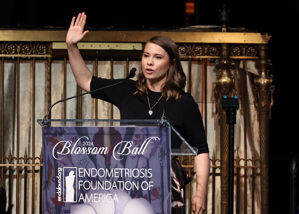 Bindi Irwin speaks onstage during the Endometriosis Foundation Of America's (EndoFound) 12th Annual Blossom Ball at Gotham Hall on May 03, 2024 in New York City