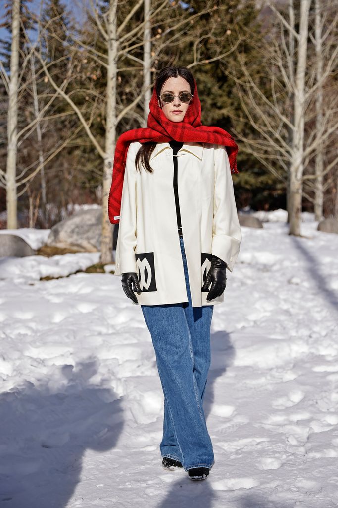 Riley Keough attends the St. Regis World Snow Polo Championships at Rio Grande Park on December 19, 2024 in Aspen, Colorado