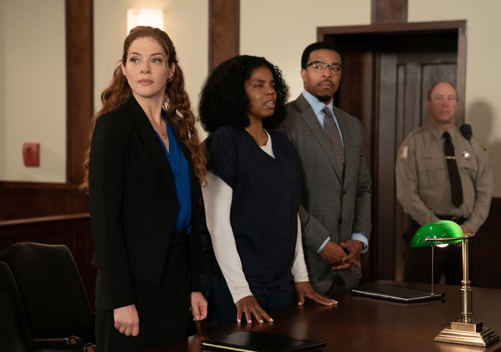 Rachelle Lefevre, guest star Tyla Abercrumbie and Russell Hornsby in the "The Burden of Truth" episode of PROVEN INNOCENT airing Friday, Feb. 22 on FOX.