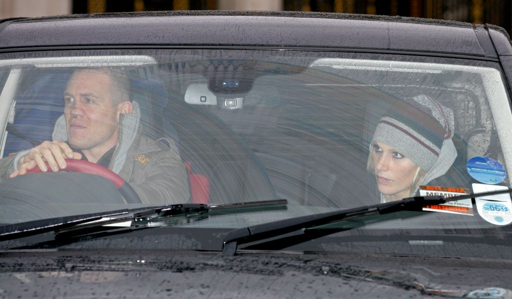 Zara and Mike Tindall in a car 