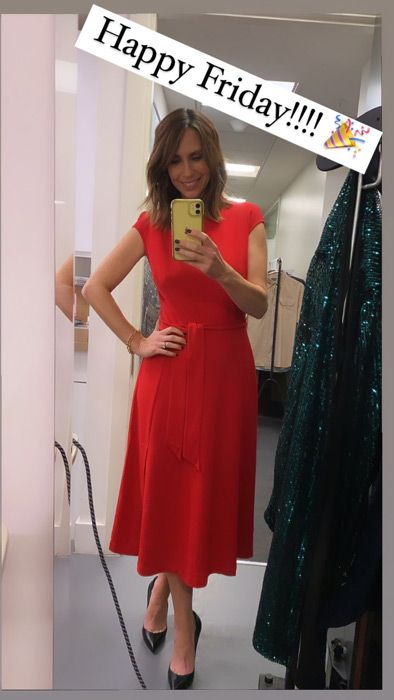 alex jones red dress selfie