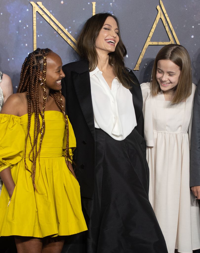 Zahara, Vivienne and Angelina sharing a laugh at the Eternals premiere