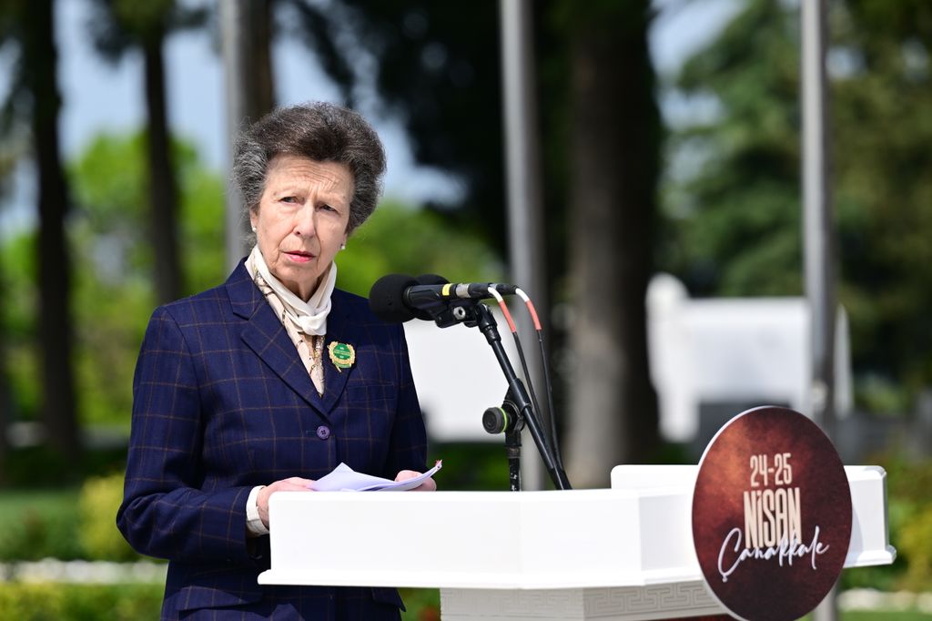 Princess Royal Anne dеlivers a speech during the commemoration ceremоny, held for the 110th anniversаry of the Gallipoli Campaign