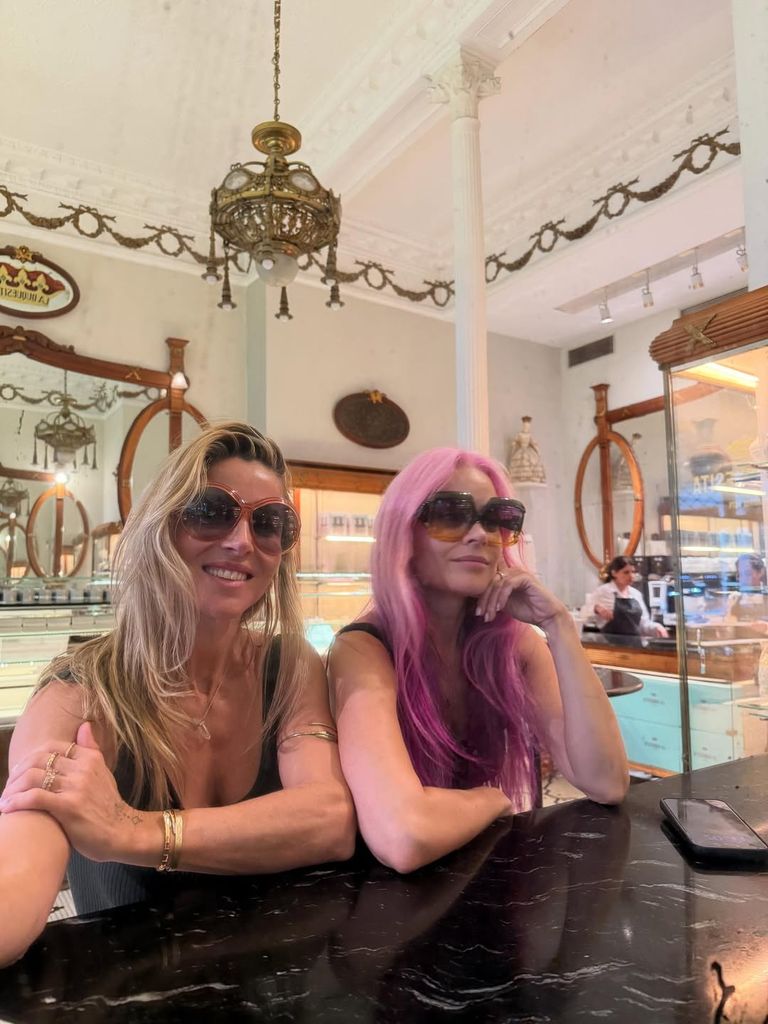 Elsa Pataky poses with a friend at a boutique in Madrid, shared on Instagram