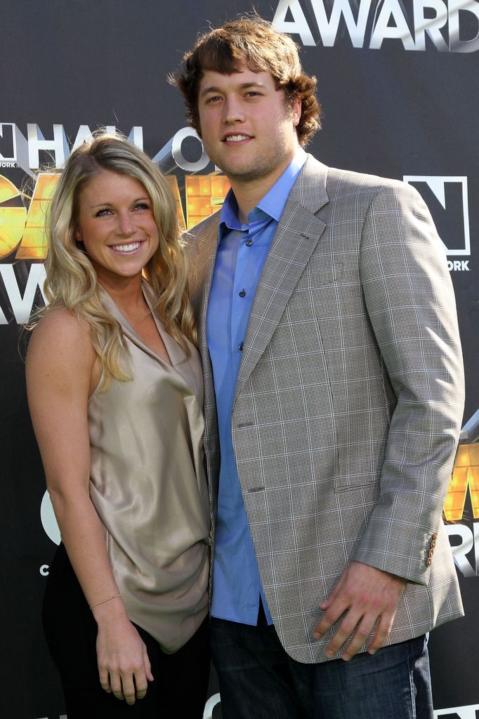 Detroit Lions quarterback Matthew Stafford and Kelly Hall arrives at the 1st Annual Cartoon Network's "Hall Of Game" Awards on February 21, 2011 