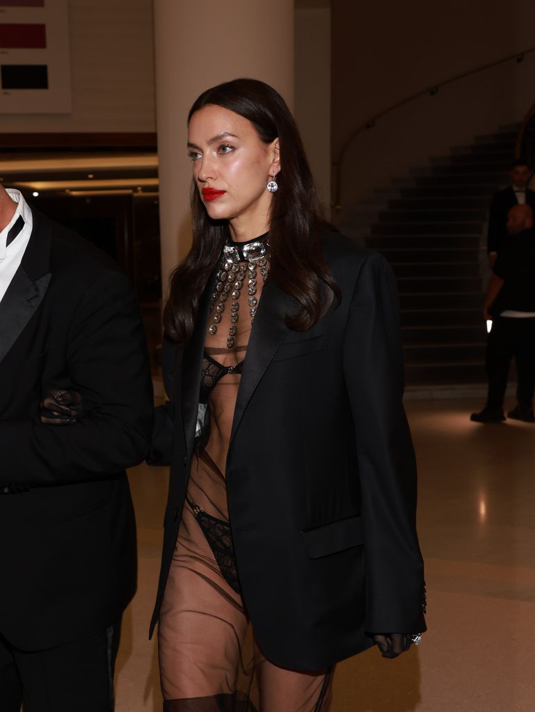 Irina Shayk wears see-through dress and lingerie in Cannes