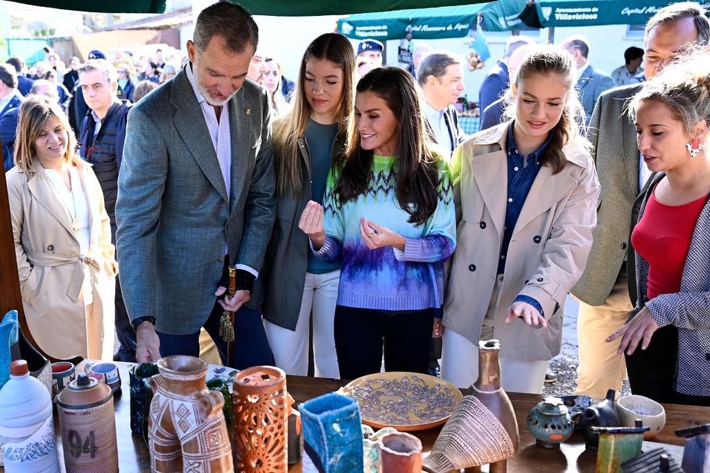 Spanish royals visit market in Asturian village