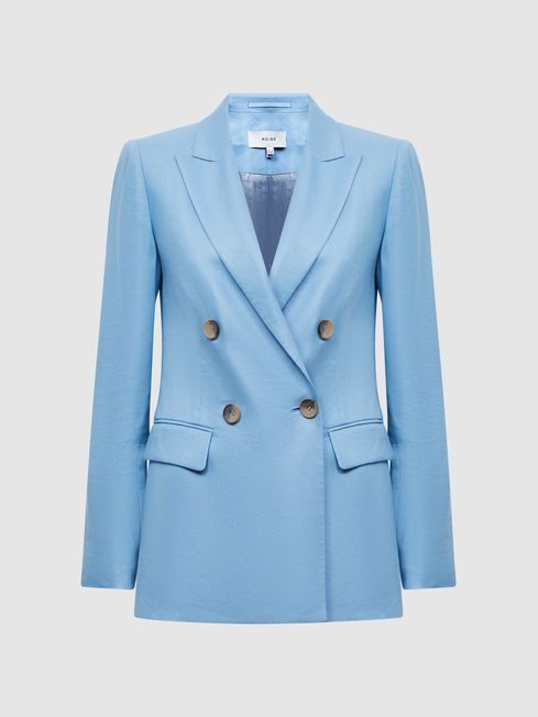 REISS linen blue blazer