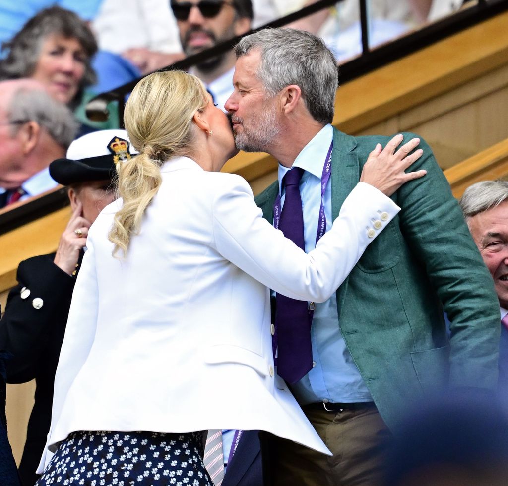 King Frederik greeted Sophie with a kiss