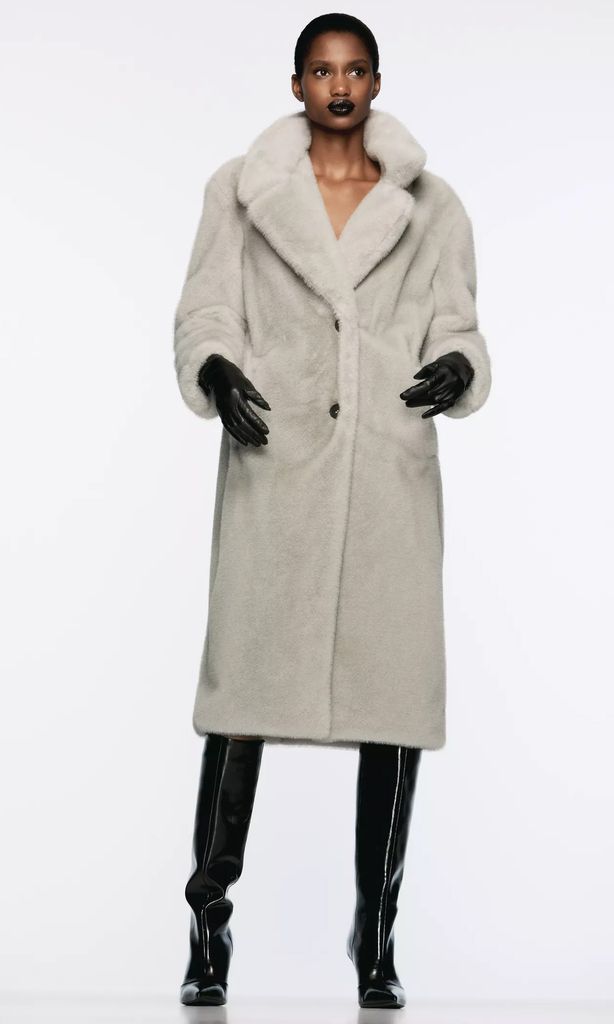 Long white fur coat womens best sale