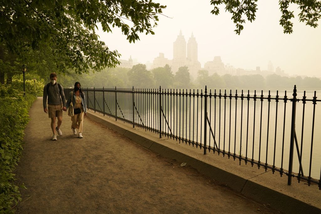 New Yorkers have masked up to protect themselves from the smoke
