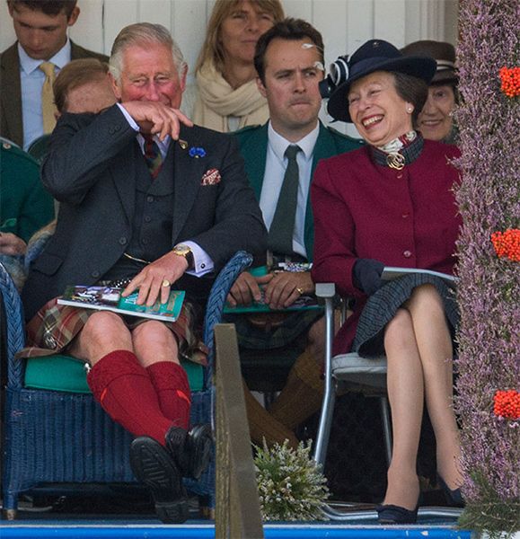 prince charles princess anne laughing scotland