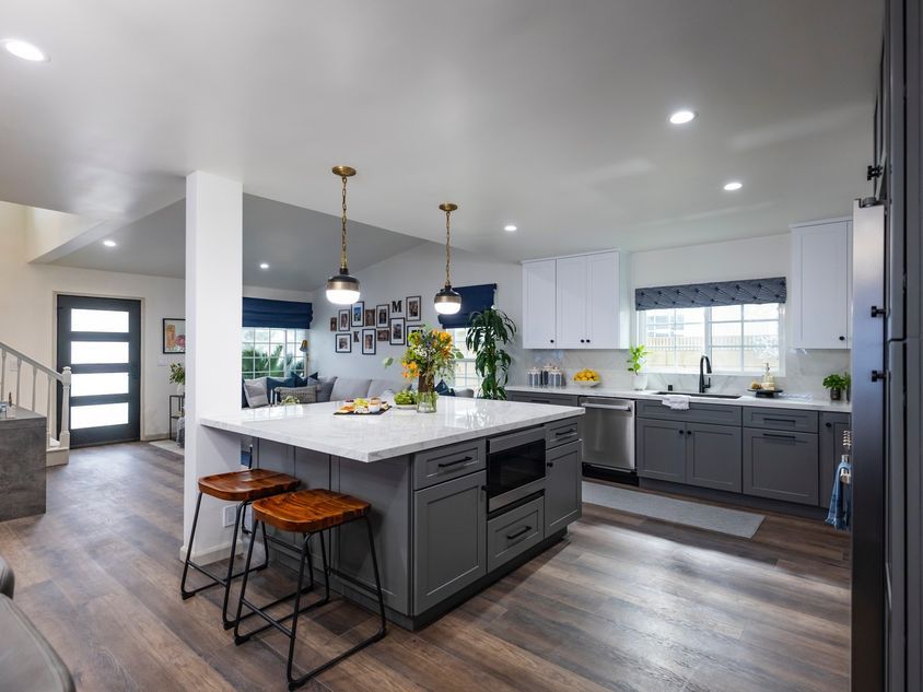 Property Brothers open kitchen with column ideas and inspiration