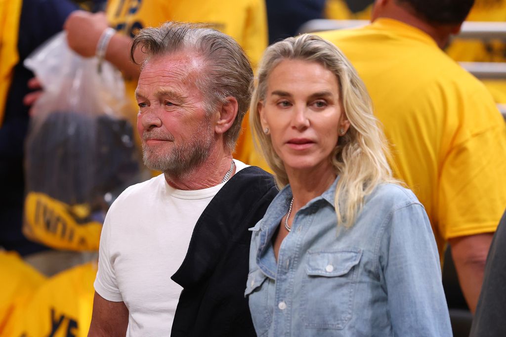 John Mellencamp and Kristin Kehrberg at the 2025 NBA Playoffs