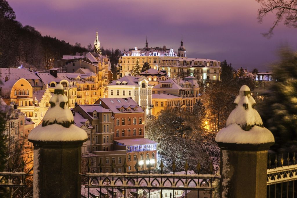 Karlovy Vary in the snow
