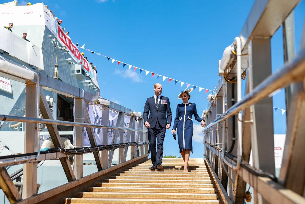 William and Kate disembarking from HMS Glasgow