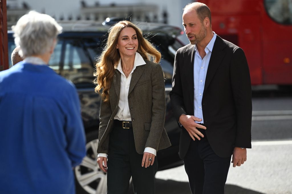 Kate Middleton, the Princess of Wales, visits the Natural History Museum with blonde hair