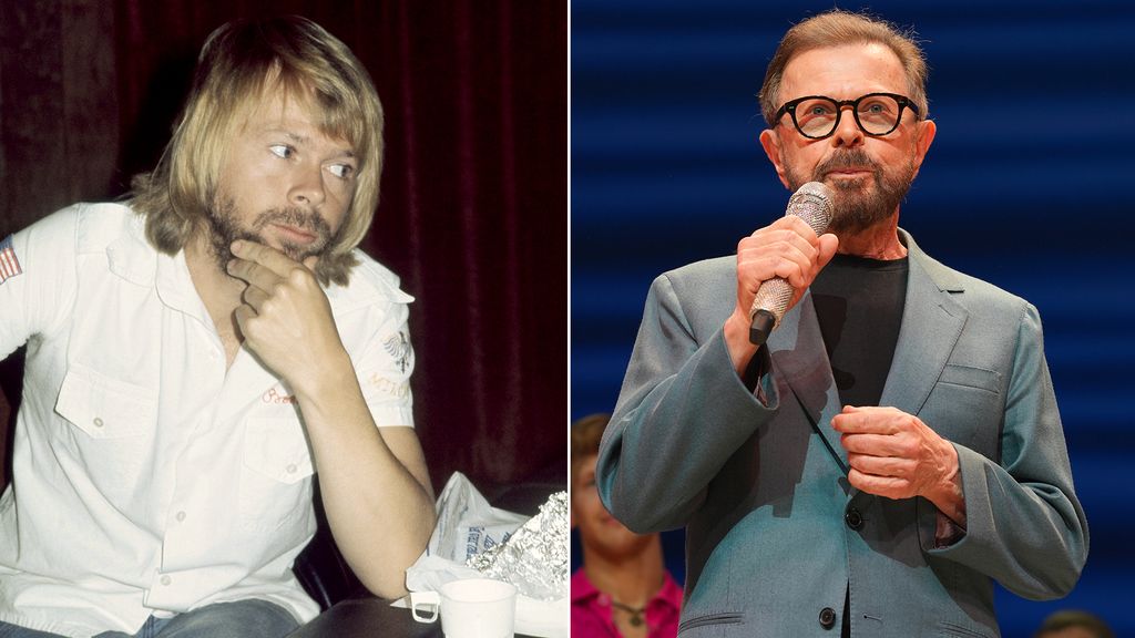 Split image of Björn Ulvaeus in 1977 and 2024