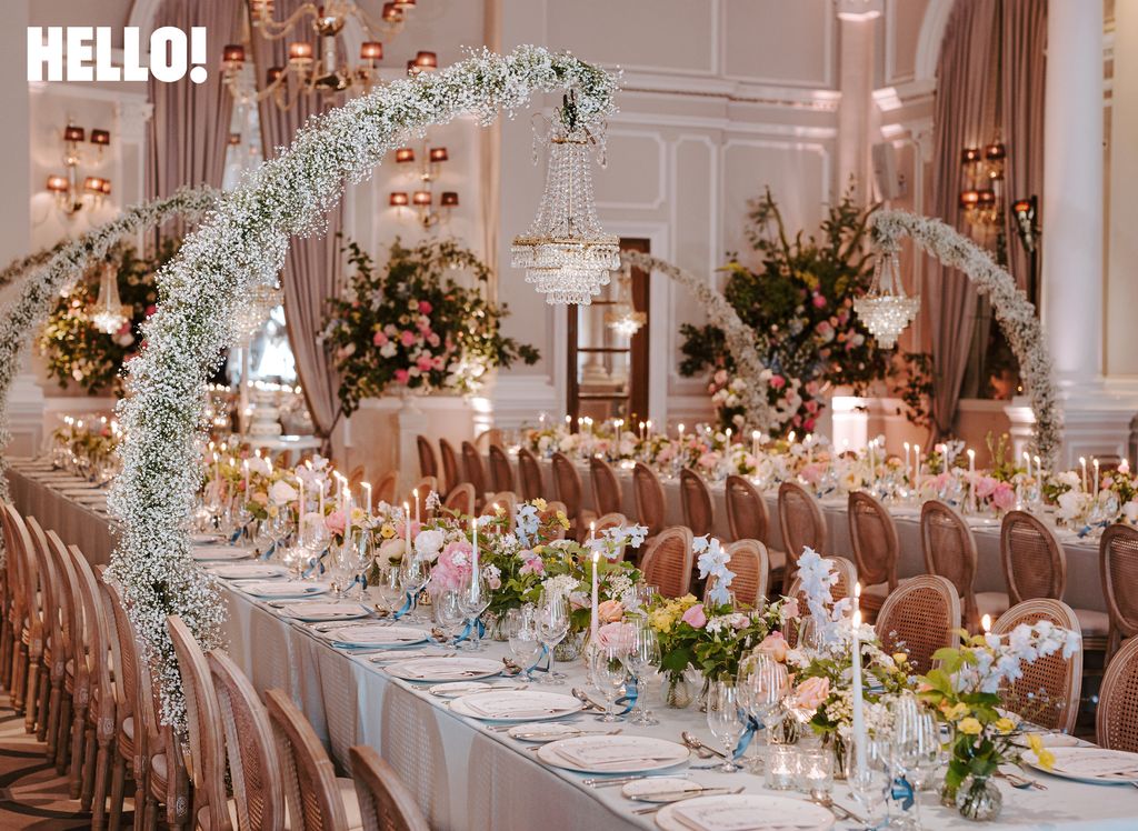 Louise Pentland's wedding breakfast tables