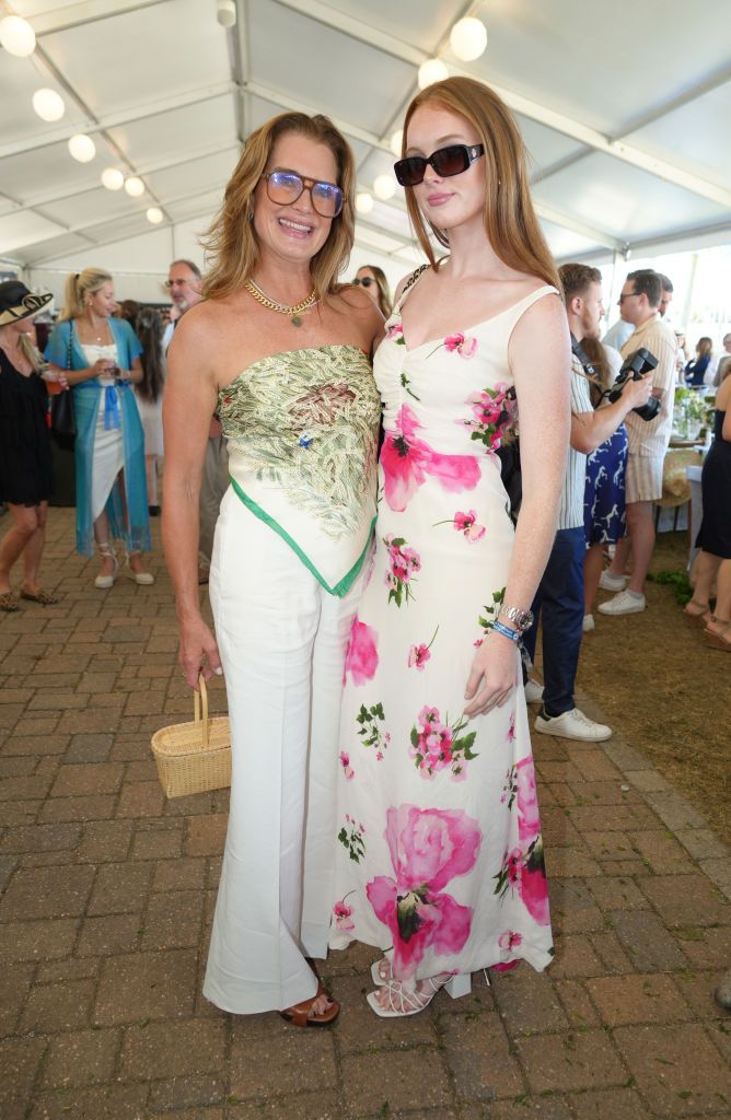 BRIDGEHAMPTON, NEW YORK - SEPTEMBER 3: Brooke Shields and her daughter Grier Henchy attend the 2023 Hampton Classic Horse Show Longines Grand Prix on September 3, 2023 in Bridgehampton, New York. (Photo by Sonia Moskowitz/Getty Images)