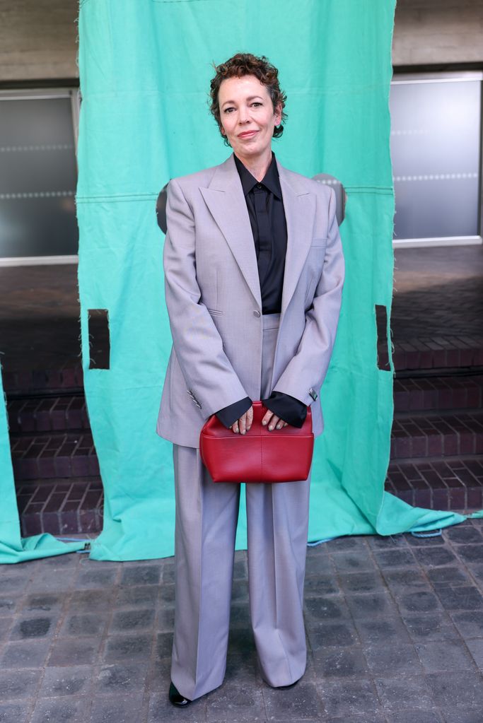 Olivia Colman attends the Burberry Summer 2025 show during London Fashion Week at The National Theatre on September 16, 2024 in London, England. (Photo by Dave Benett/Getty Images for Burberry)