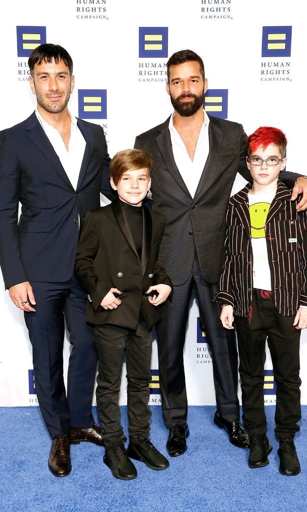 Jwan Yosef and Ricky Martin with twins Matteo and Valentino