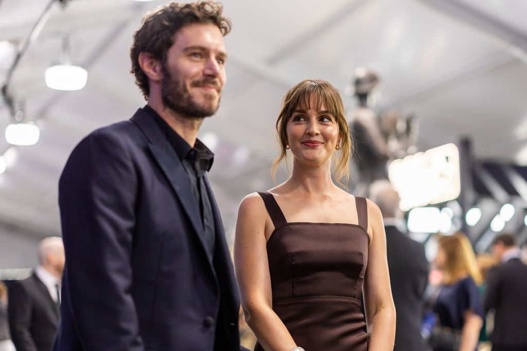 Adam Brody and Leighton Meester arrive on the red carpet at the 30th Screen Actors Guild Awards at the Shrine Auditorium and Expo Hall on Saturday, February 24, 2024 in Los Angeles, California