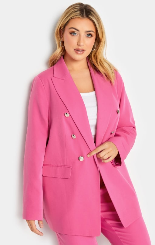yours plus size pink blazer 