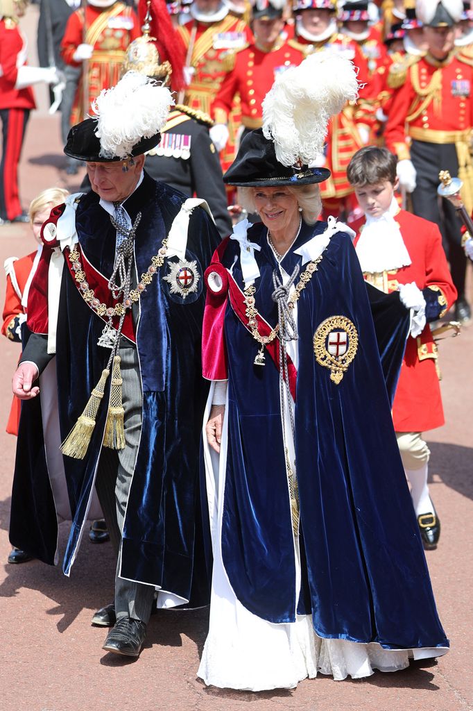 King Charles and Queen Camilla arrive for the Order of the Garter service