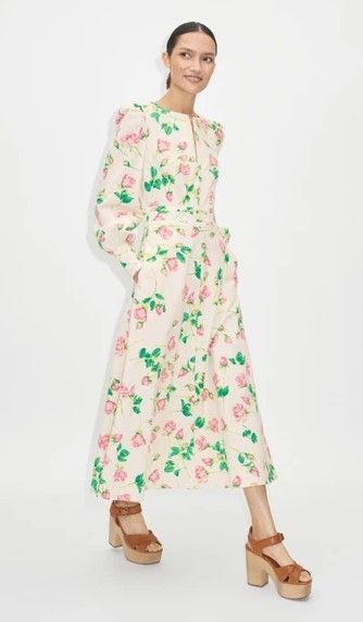 Rose Print Structured Midi Dress from Me and Em