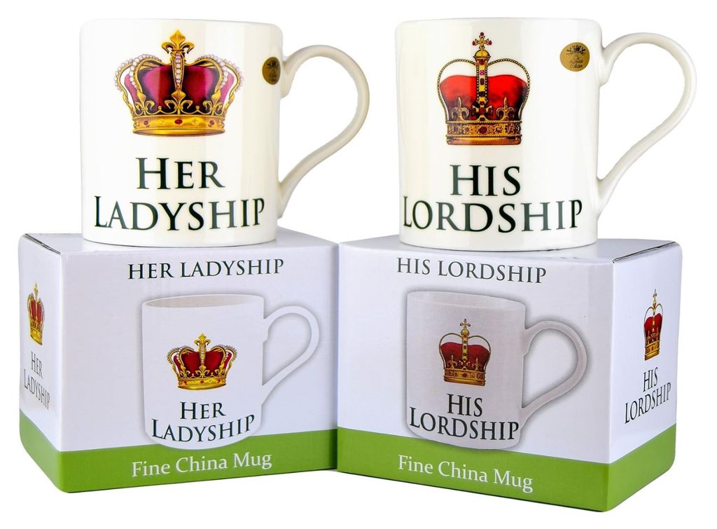 The Leonardo Collection His Lordship & Her Ladyship Fine China Set of 2 Mugs