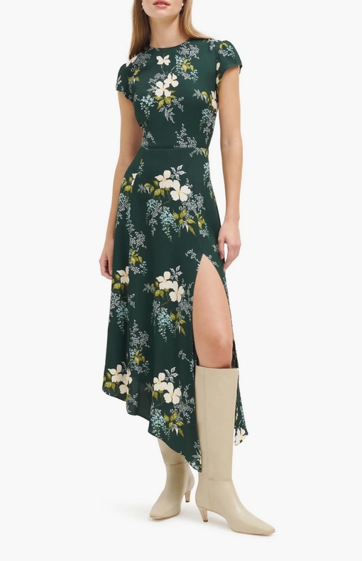 reformation green floral print dress nordstrom sale