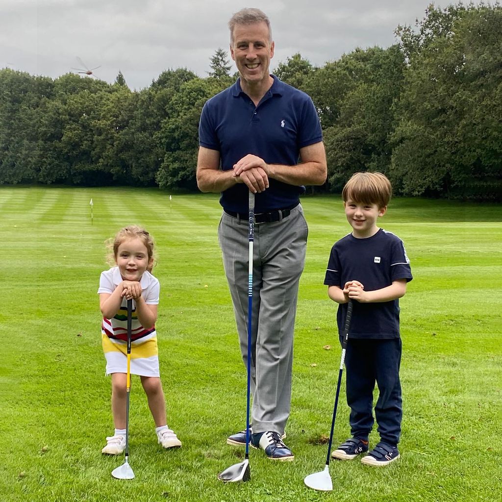 anton and two kids golfing