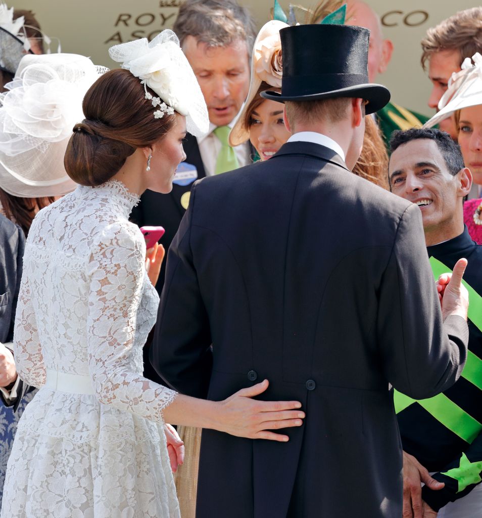 Kate puts her arm around William at Royal Ascot