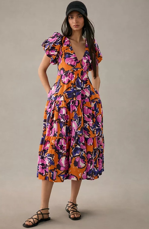 Anthropologie dress dupe for the Tory Burch dress Kate Middleton wore in Belize