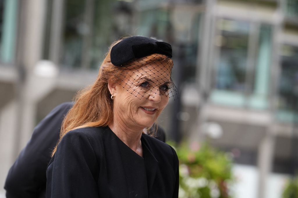 Sarah, Duchess of York arrives for the Requiem Mass service for Katharine, Duchess of Kent at Westminster Cathedral