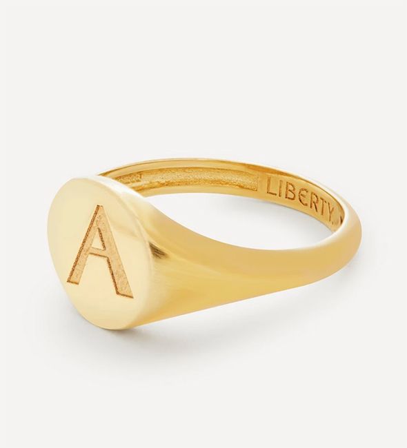 9ct Gold Initial Liberty Signet Ring