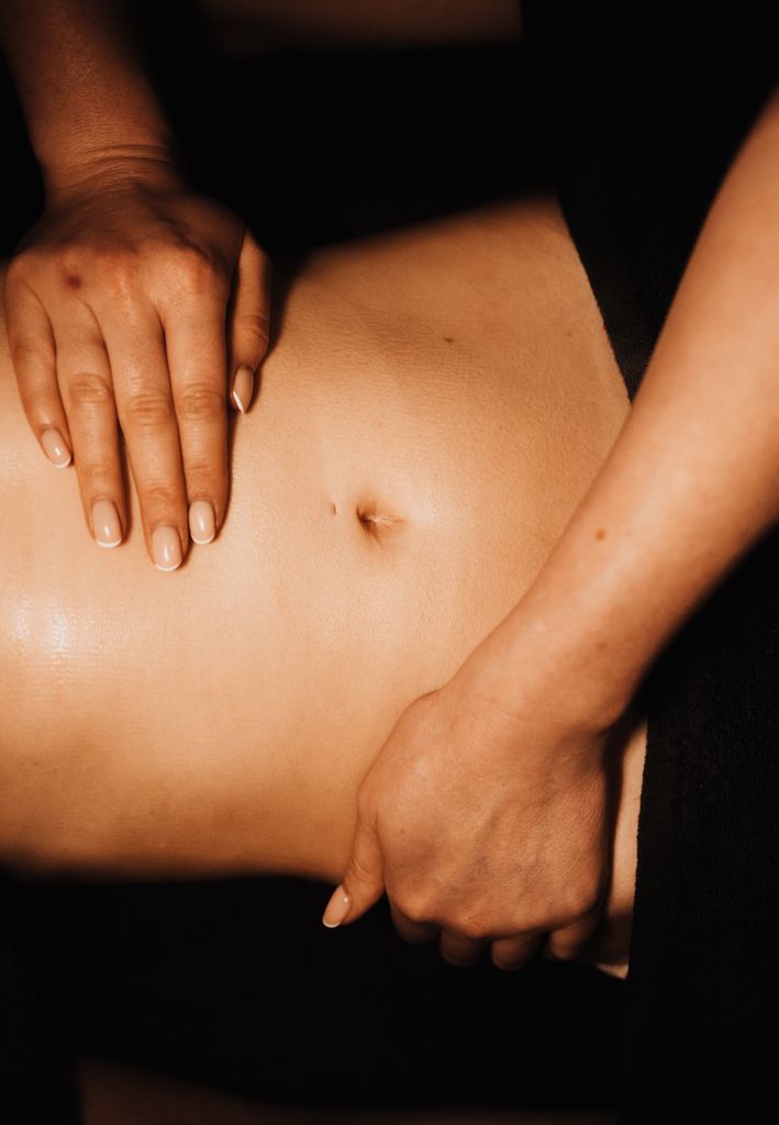 The treatment includes an abdominal massage 