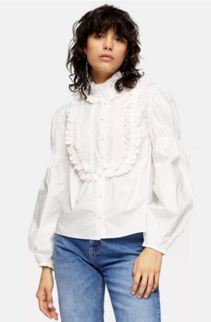 kate middleton style white blouse topshop