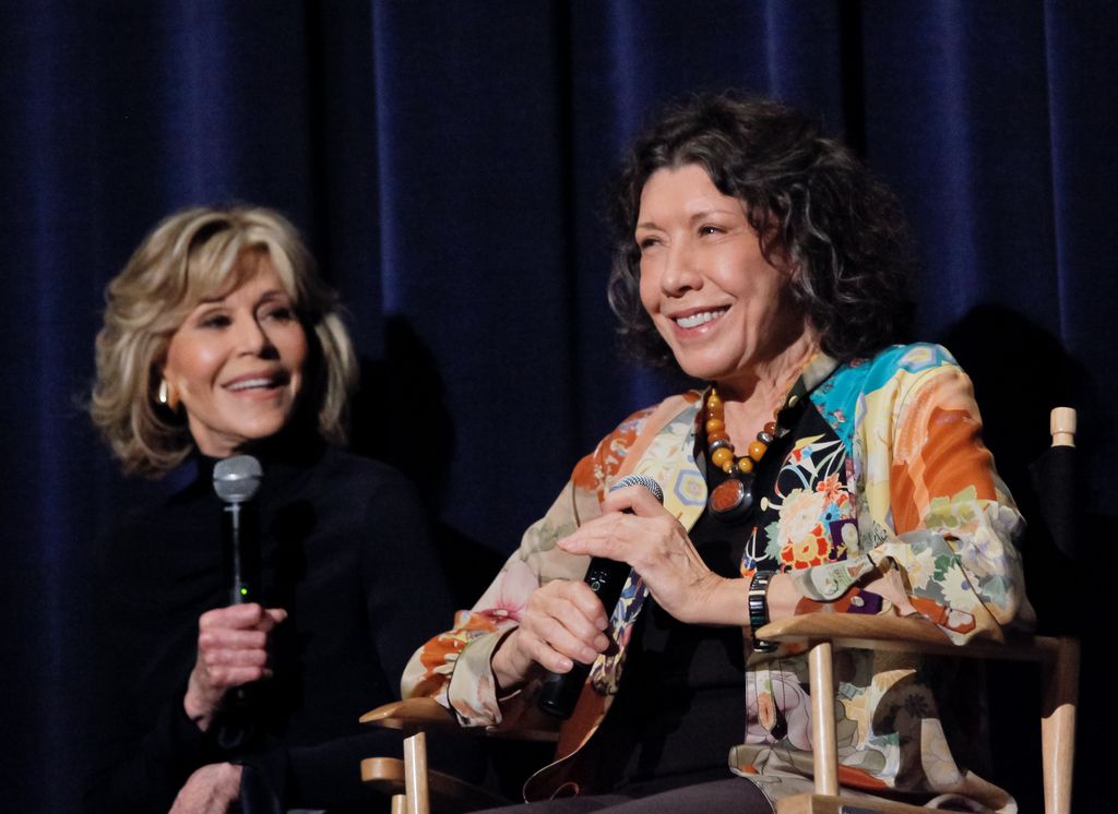 Jane Fonda and Lily Tomlin attend the SAG-AFTRA Foundation Conversations with Grace And Frankie