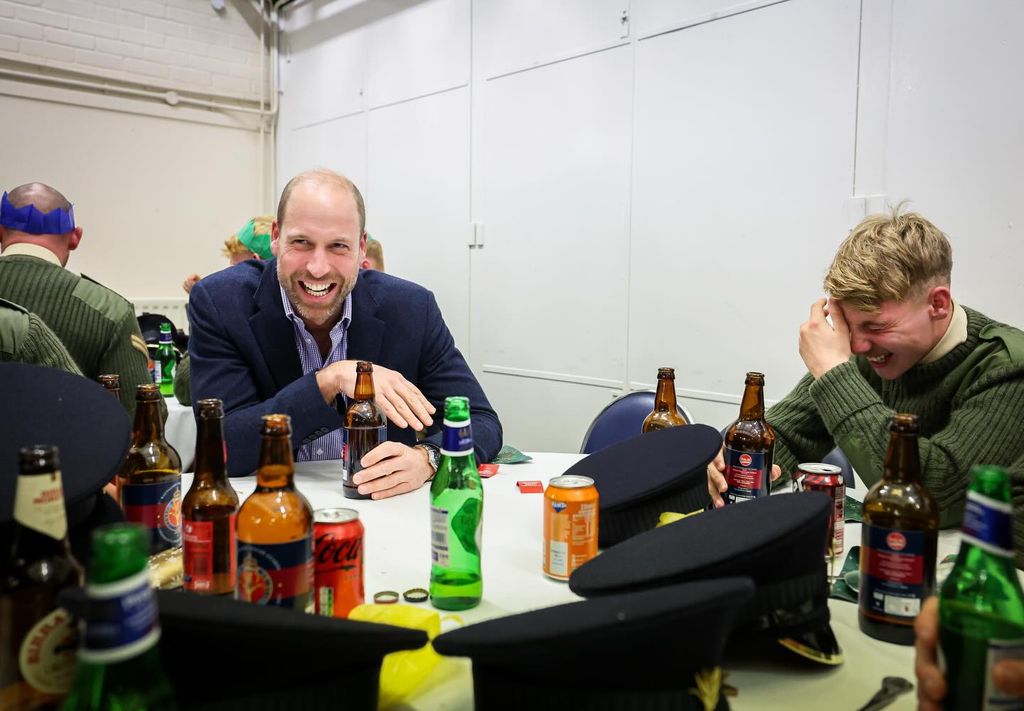The Princes of Wales attends The Welsh Guard Christmas party at Combermere Barracks