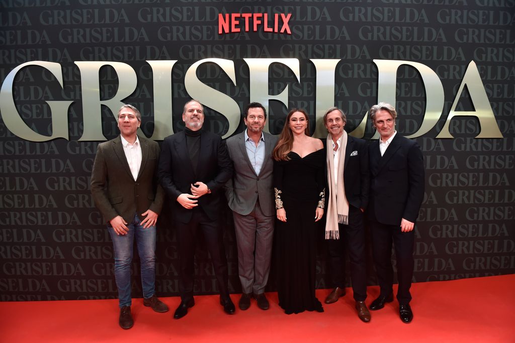 Alberto Ammann, Luis Balaguer, Eric Newman, Sofia Vergara, Andres Baiz and Ernesto Alterio at the premiere of Griselda