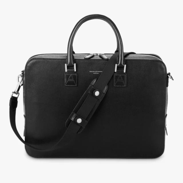 Aspinal of London Mount Street Saffiano Leather Laptop Bag