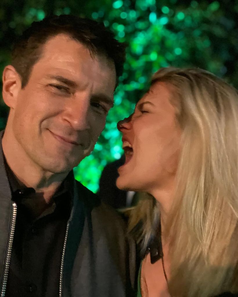 Nathan and michelle pull faces
